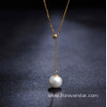 Pearl 18K Solid Gold Necklace Women